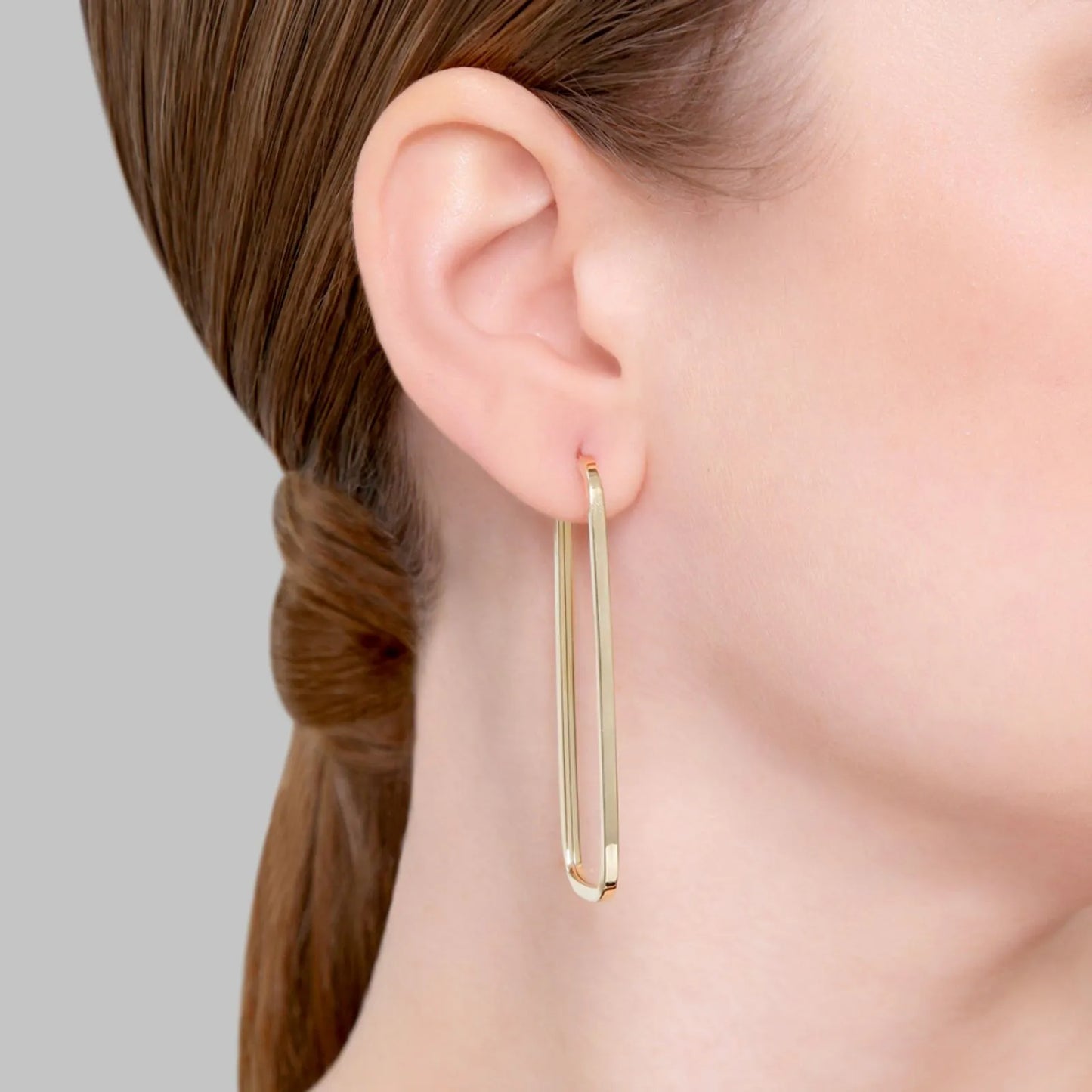 Brinco argola Retangular