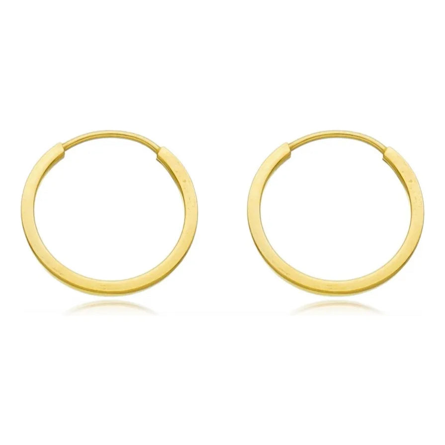 BRINCO ARGOLA INFANTIL 10 MM EM OURO 18K 750