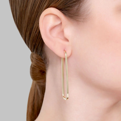 Brinco argola Retangular