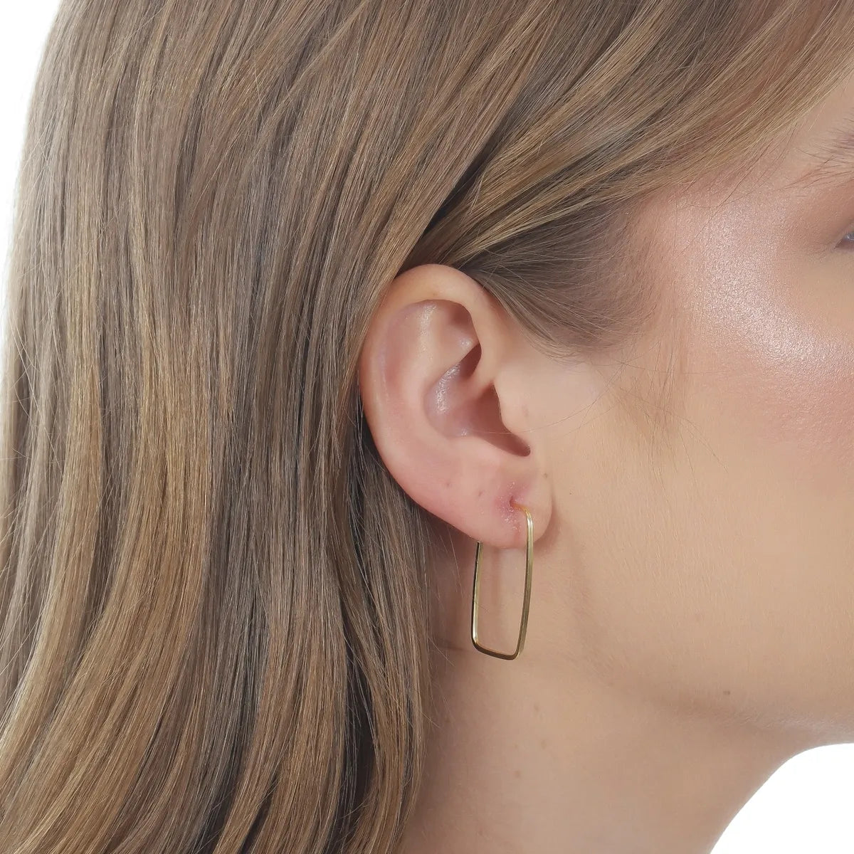 Brinco argola Retangular