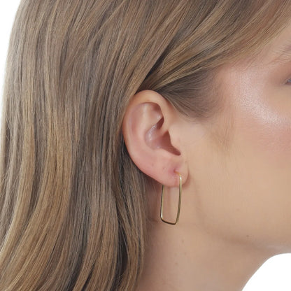 Brinco argola Retangular