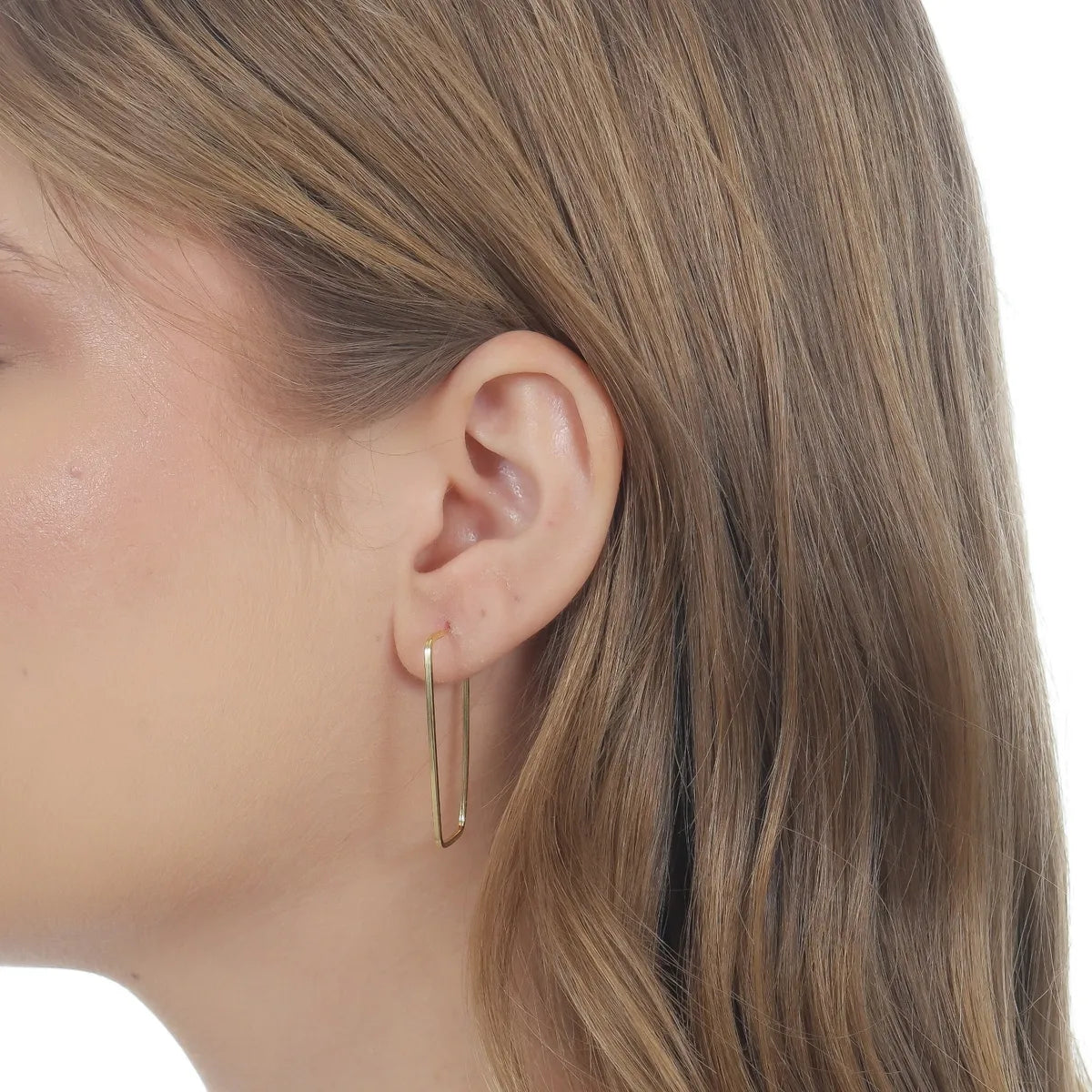 Brinco argola Retangular