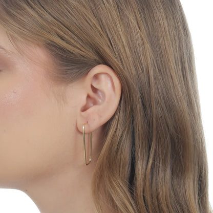 Brinco argola Retangular