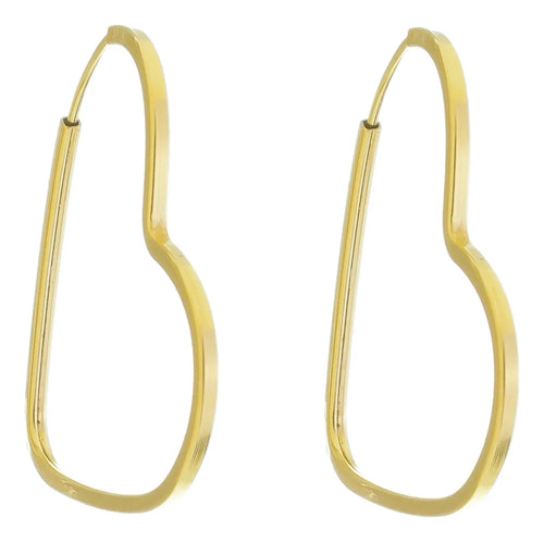 Brinco Ouro 18k Argola Coração