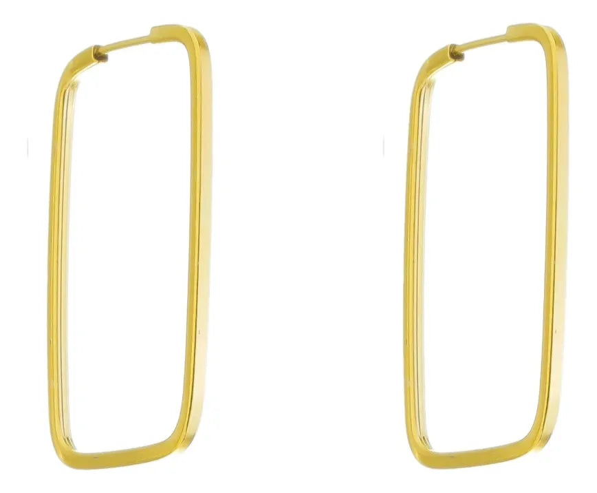 Brinco argola Retangular