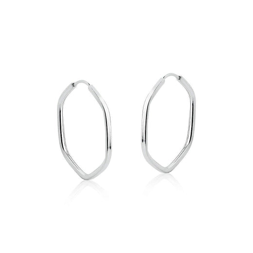 Brinco de argola hexagonal prata 925