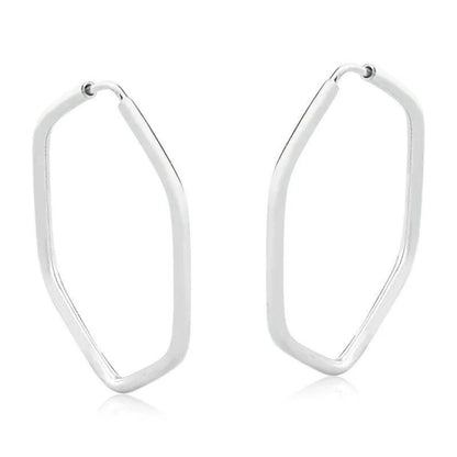 Brinco de argola hexagonal prata 925