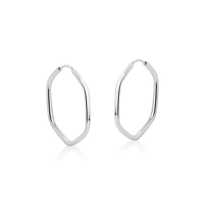 Brinco de argola hexagonal prata 925