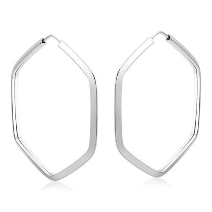 Brinco de argola hexagonal prata 925