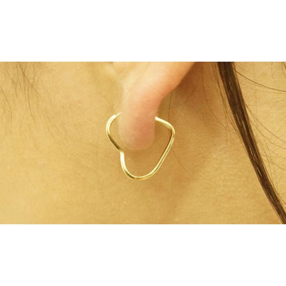 Brinco Ouro 18k Argola Coração