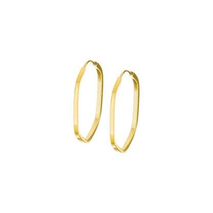 Brinco Argola Sextavada 15mm Ouro 18k Par Cor Amarelo