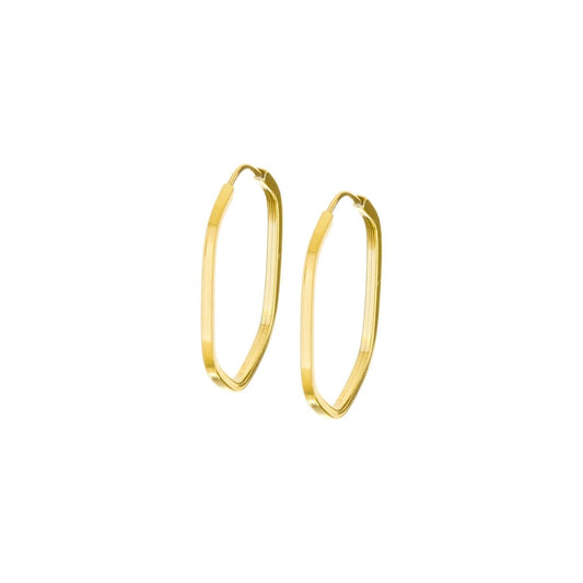 Brinco Argola Sextavada 15mm Ouro 18k Par Cor Amarelo