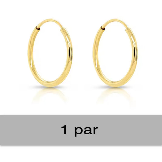 BRINCO ARGOLA INFANTIL-ADULTO 12 MM EM OURO 18K 750