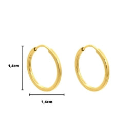 Brinco ouro 18 k 14mm