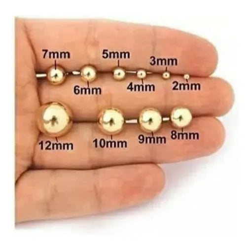 Brinco Em Ouro 18k Bolinha 3mm Infantil Cor Dourado