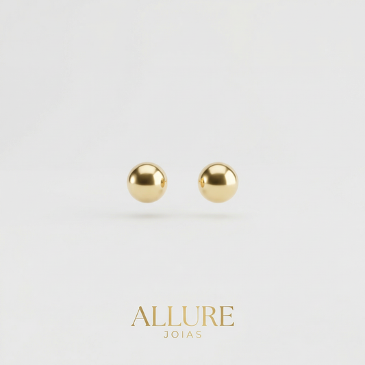 Brinco Bolinha Infantil em Ouro 18k | Allure Joias